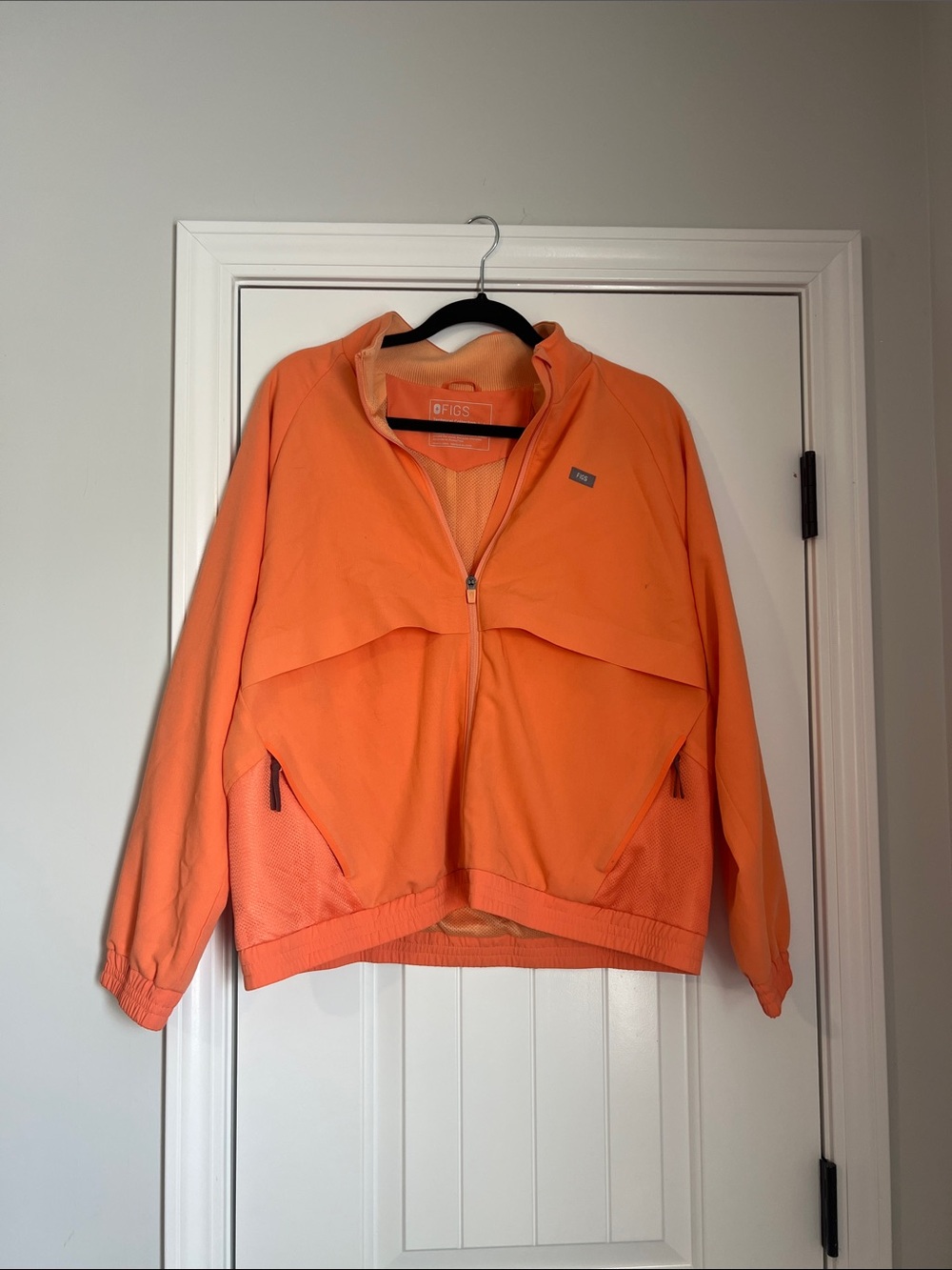 FIGS Women's Bright Orange Bomber Jacket
